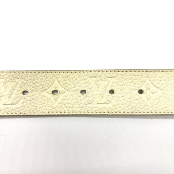 Size 95CM - Louis Vuitton San Tulle White Leather Men's Belt - Picture 5 of 6